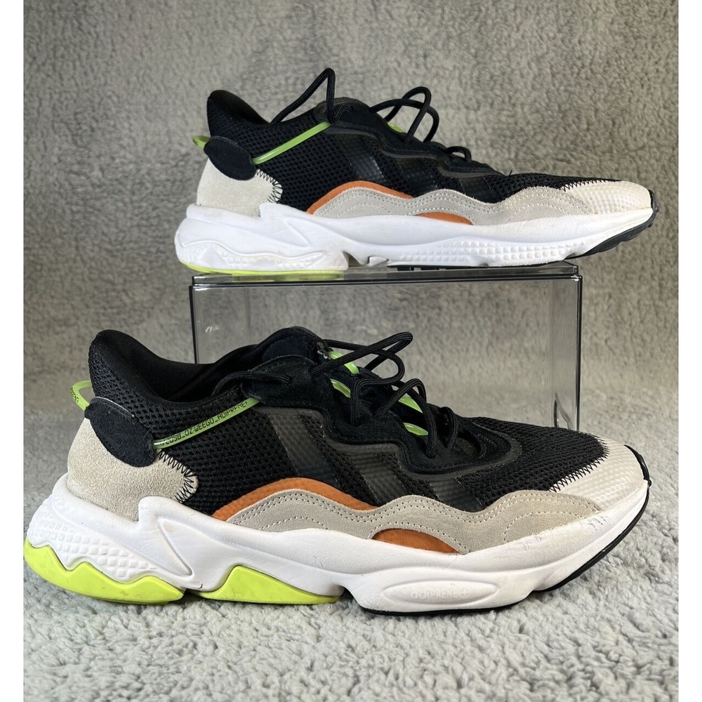 adidas Ozweego Sneakers Men's Sz 12 Core Black Neon Green Gray Orange GV7379 - Picture 1 of 8